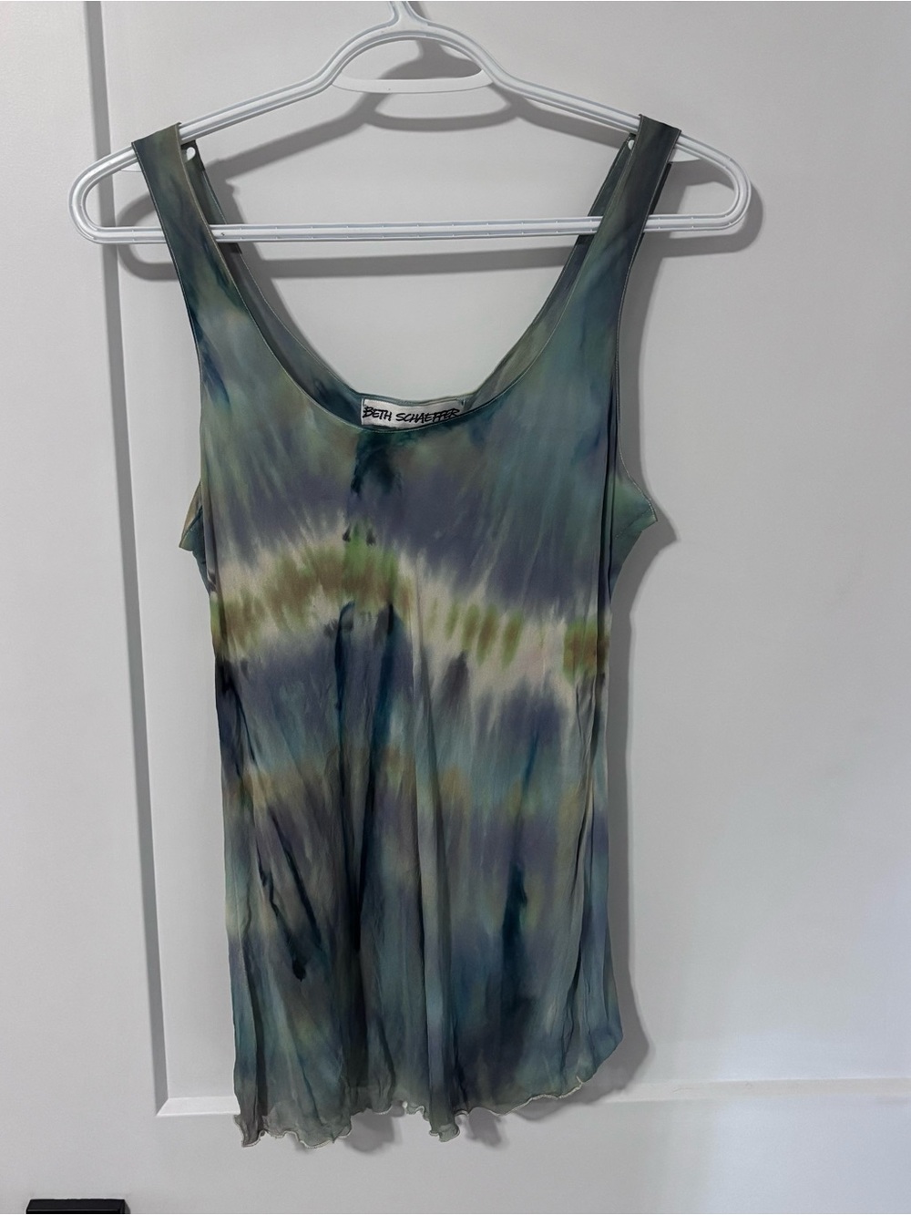 100% silk Tie-Dye Scoop Neck Tank Top